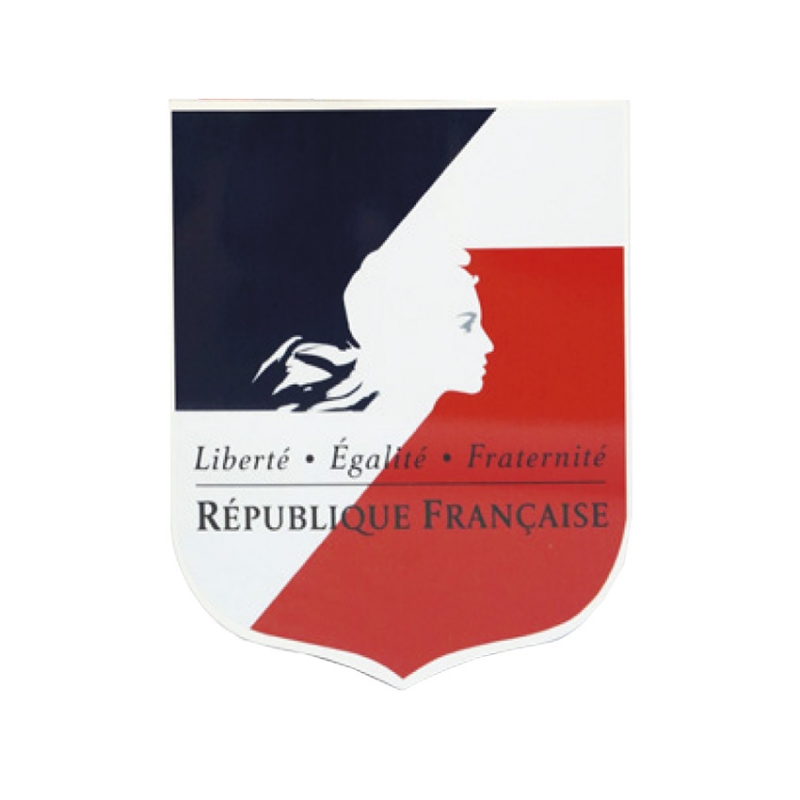Ecusson porte-drapeaux personnalisé Liberté Egalité Fraternité