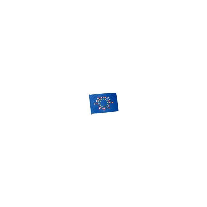 Europavillon ou pavillon européen avec les 28 drapeaux de l'UE
